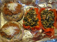 Stuffed peppers and portobellos.JPG