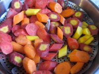 Colorful carrots 2, in steamer.JPG