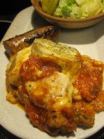 Oven-baked eggplant parm, plated.JPG